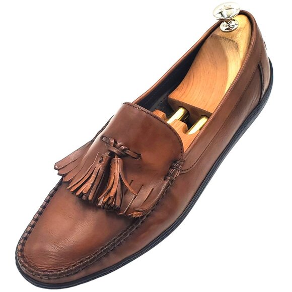 Italy Bragano Cole Haan Men\'s size 10 Brown Leather Kiltie Tassel Loafer Shoes main image 6